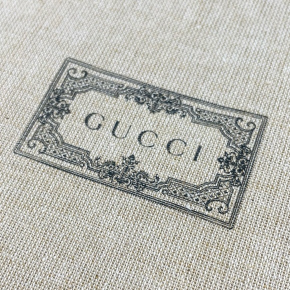GUCCI • Set of 4 Tan Linen Small Logo Shoe Dust Bags - Picture 10 of 12